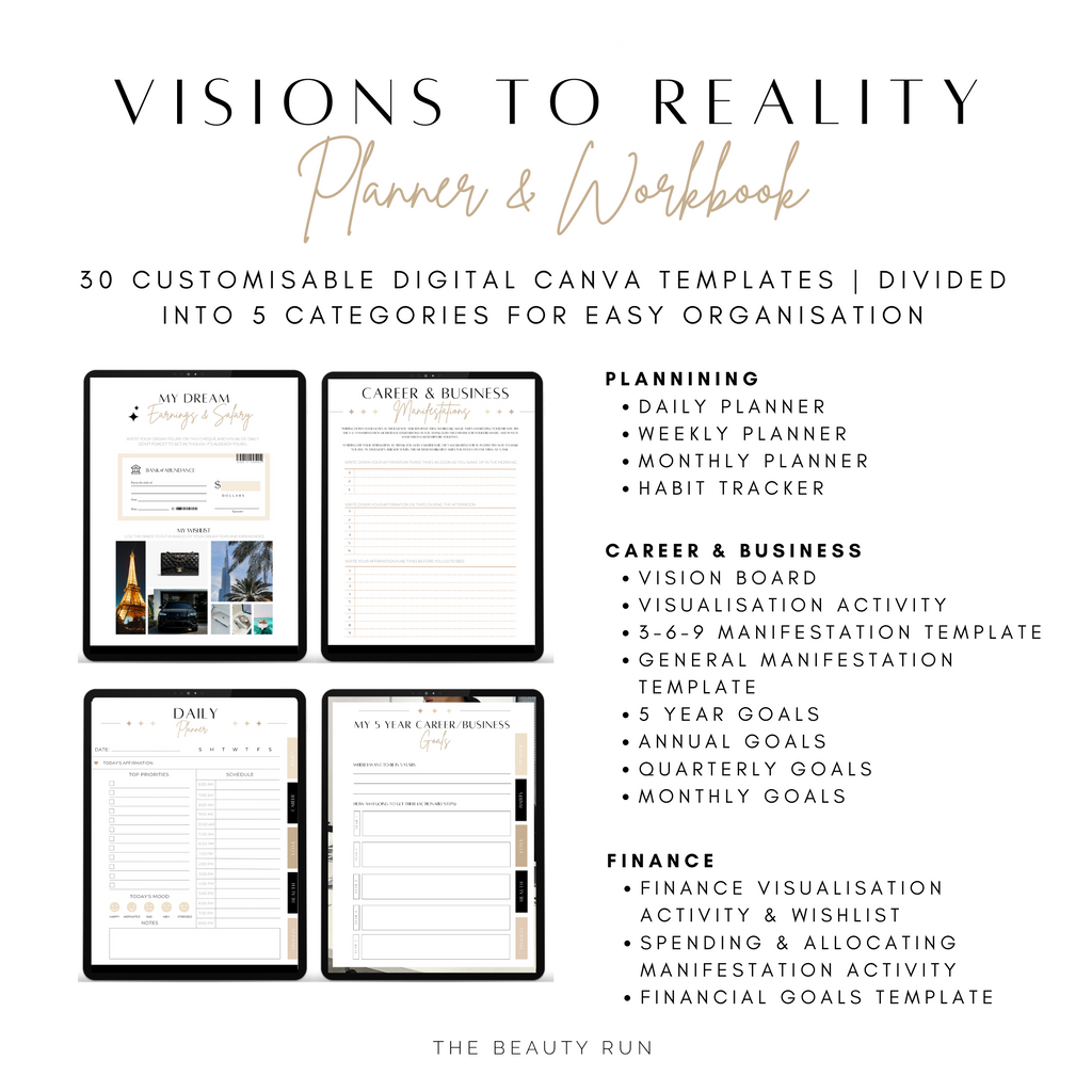Planner: Visions to Reality - Minimal Theme