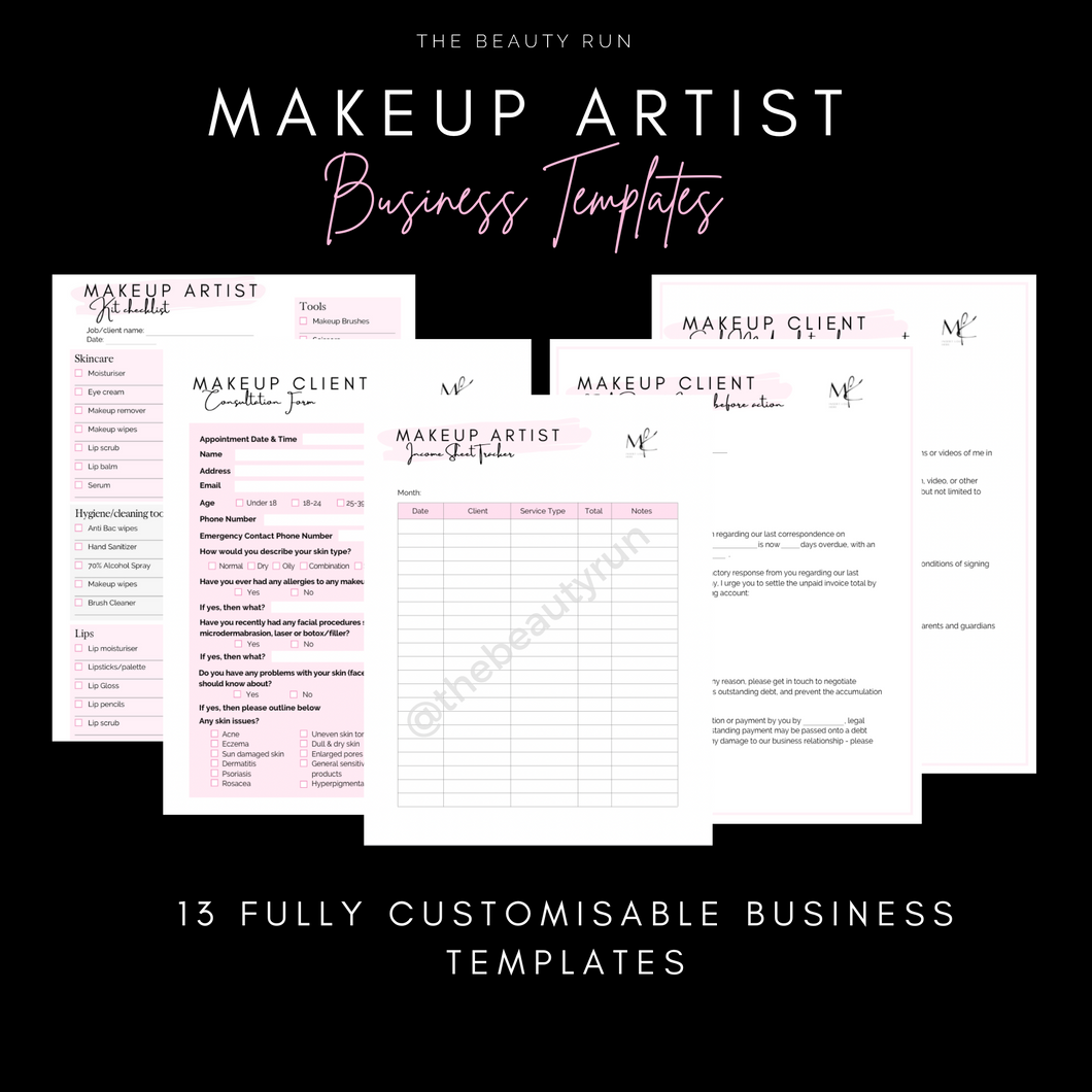 Makeup Artist Business Templates *ENGLISH*