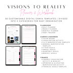 Planner: Visions to Reality - Pink & Black Theme