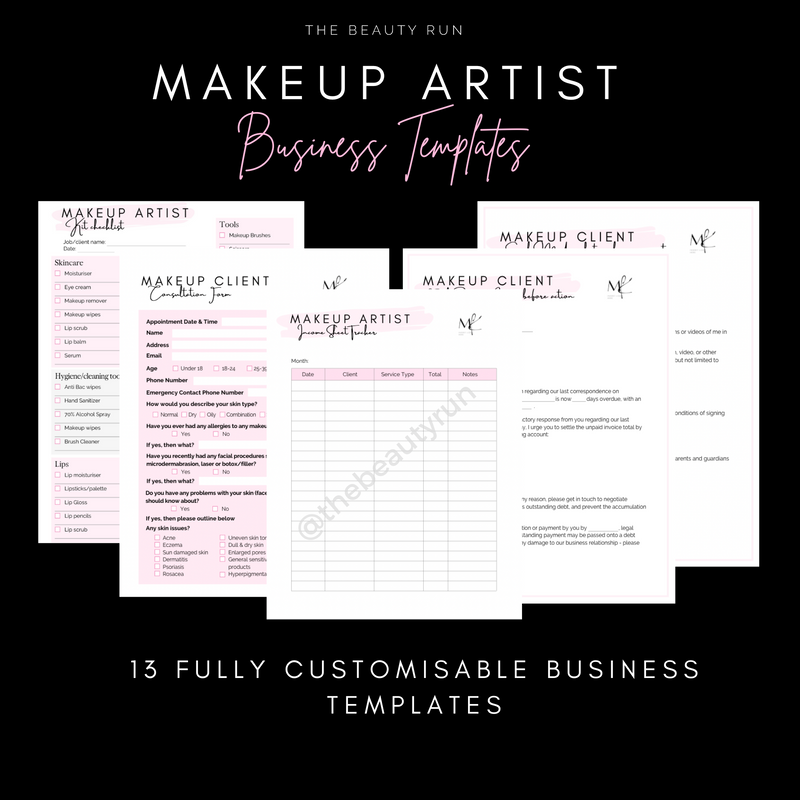 Makeup Artist Business Templates