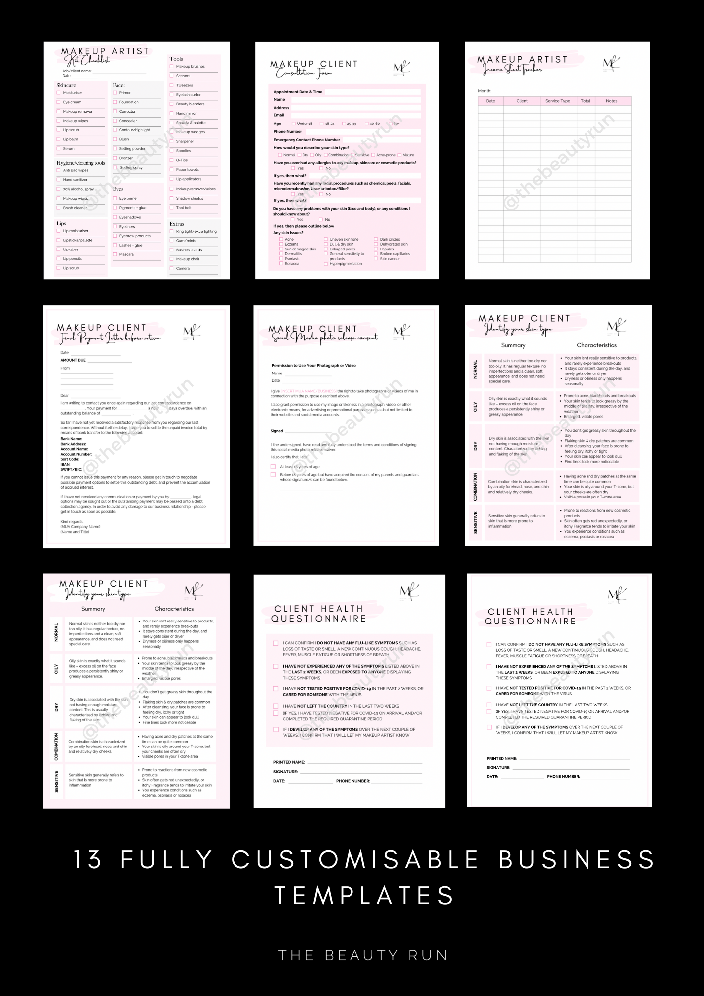 Makeup Artist Business Templates *ENGLISH*
