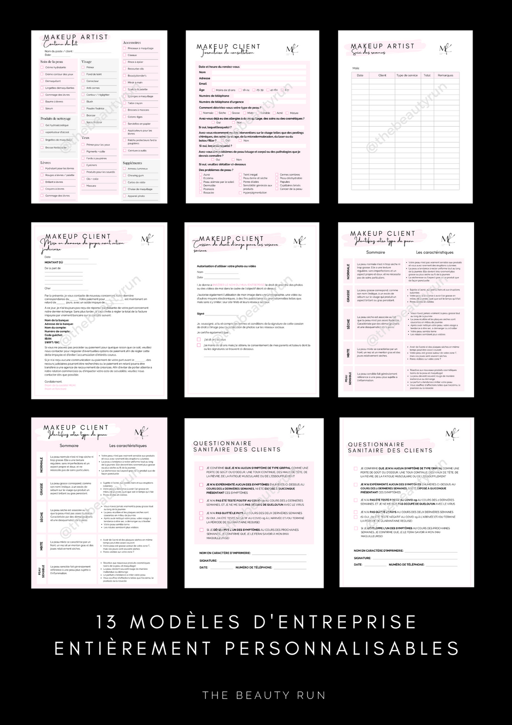 Makeup Artist Business Templates *FRENCH*