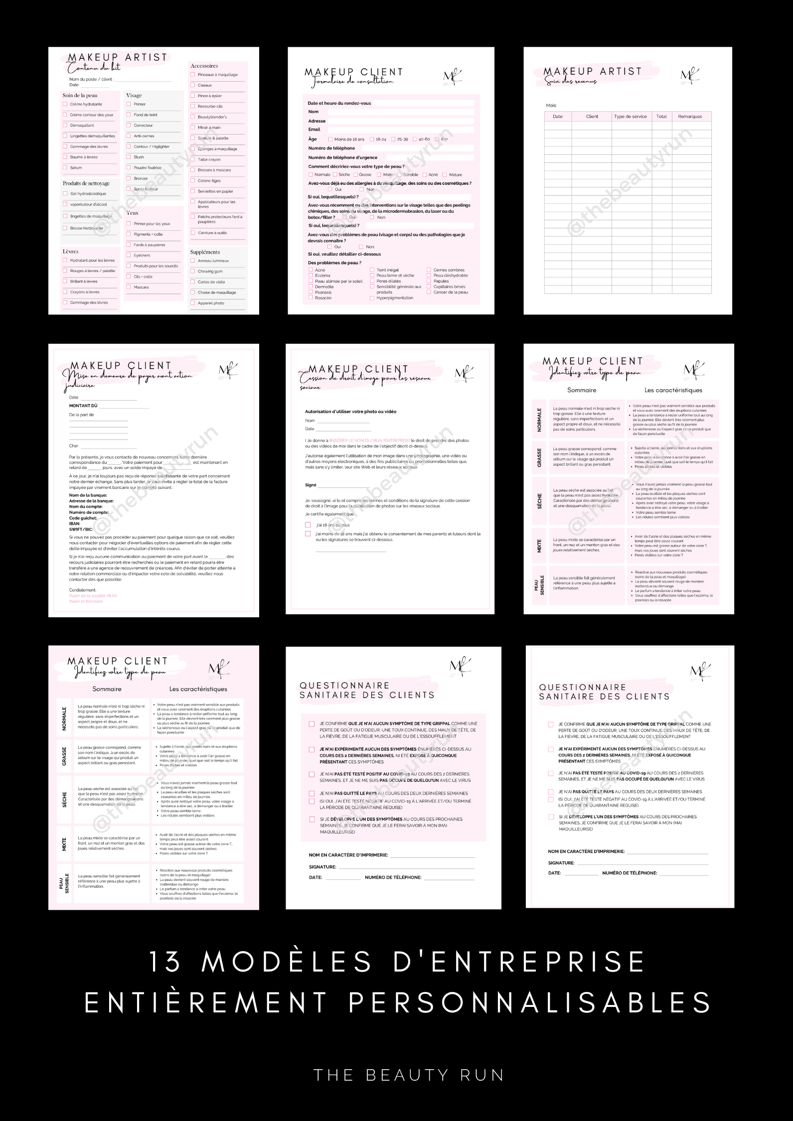 Makeup Artist Business Templates *FRENCH*
