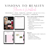 Visions to Reality Planner - Pink & Black Theme