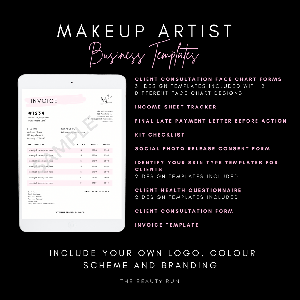 The Beauty Run | Makeup Artist Business Templates